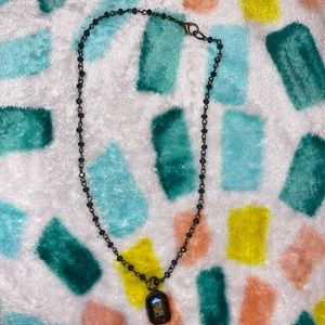 Navy blue beaded necklace